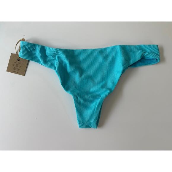 NWT Free People x Toast Signature Low Rise Hipster Bottom Turquoise Sea Rib Med - Picture 6 of 10